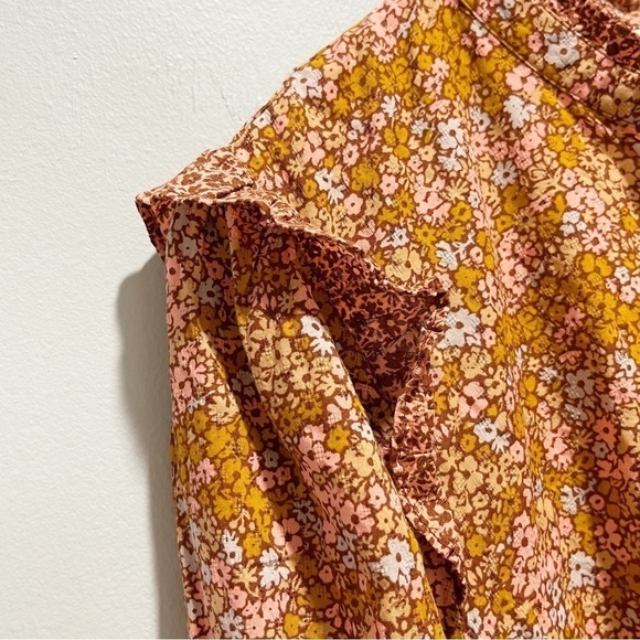 UNIVERSAL THREAD Women’s Orange Floral Long Sleeve Ruffle Midi Dress Size XL - Picture 6 of 11